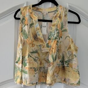 NWT Pilcro Yellow Floral V-Neck Sleeveless Camisole